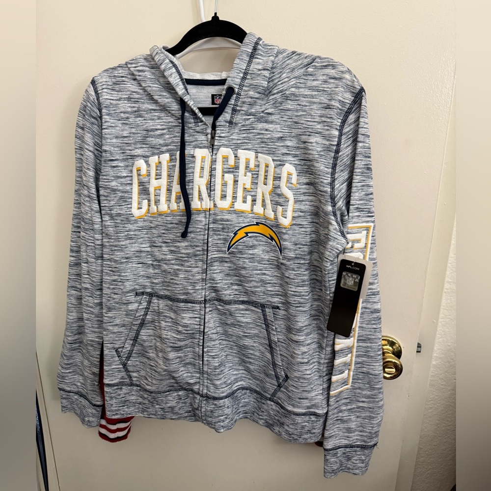 LA Chargers Full Zip Hoodie Sweatshirt Jacket